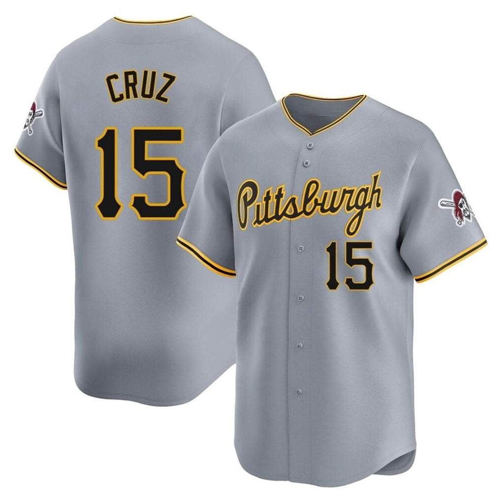 Leonaf P.Pirates #15 Oneil Cruz Player Gray Road Home Limited Stitched Jerseys