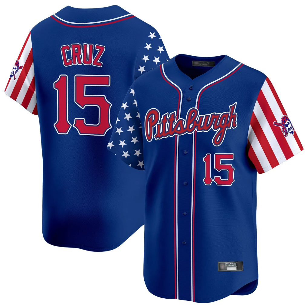Leonaf P.Pirates #15 Oneil Cruz Player Royal 2025 Independence Day Vapor Premier Limited Stitched Jerseys