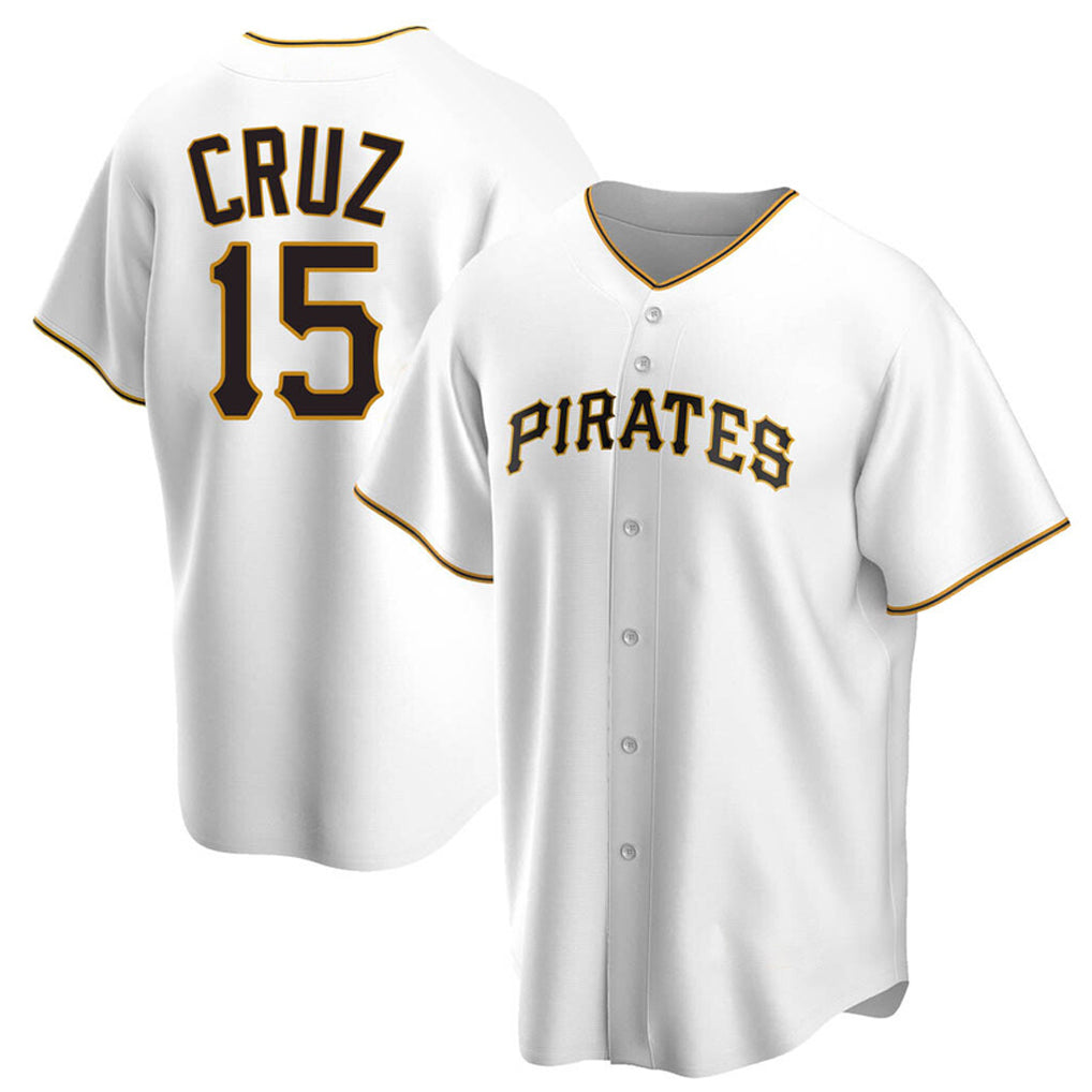 Leonaf P.Pirates #15 Oneil Cruz Player White Home Game Stitched Jerseys