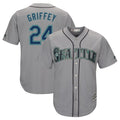 Leonaf S.Mariners #24 Ken Griffey Jr Player Gray Cool Base Home Game Stitched Jerseys