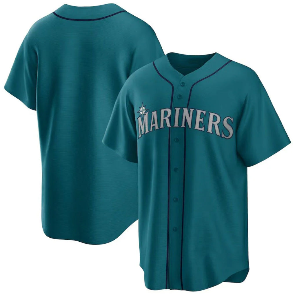 Leonaf S.Mariners Blank Player Teal Home Game Stitched Jerseys