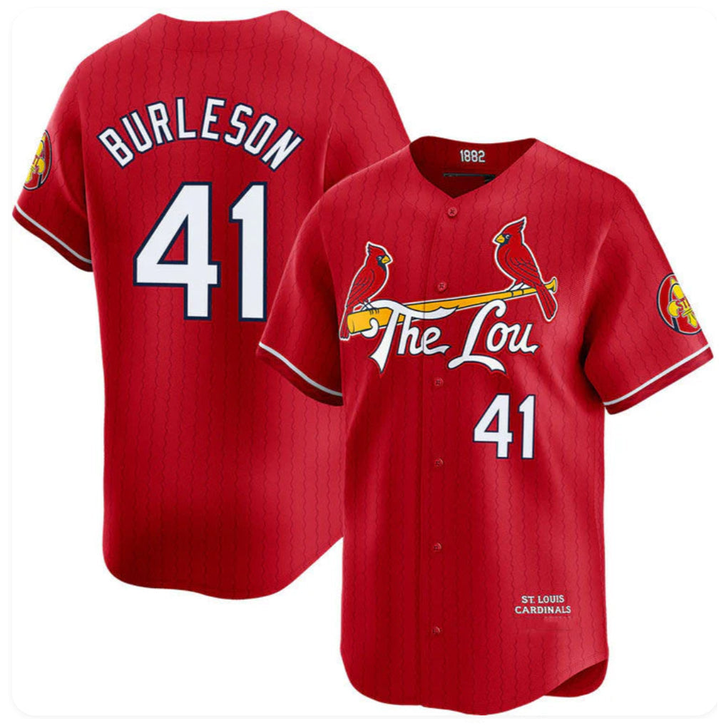 Leonaf St. Louis Cardinals #41 Alec Burlesona Player Red City Connect Limited Stitched Jerseys